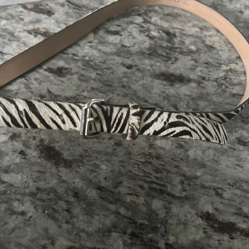 Ann Taylor pony hair animal print belt